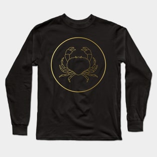 Cancer Zodiac Art Gold Long Sleeve T-Shirt